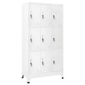 Locker Cabinet with 9 Compartments Steel 35.4"x17.7"x70.9" Gray