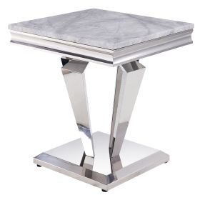 Light Grey and Silver End Table