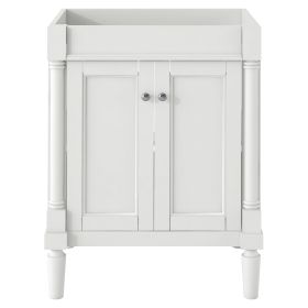 24'' Bathroom Vanity without Sink, 2-Tier Modern Bathroom Storage Cabinet, Single Sink Bathroom Vanity, Large Storage Shelves (NOT INCLUDE BASIN SINK)