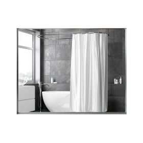 40x30inch Silver Rectangular Wall-mounted Beveled Bathroom Mirror