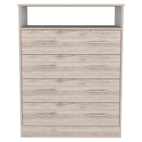 Four Drawer Dresser Wuju, Bedroom, Light Gray / White