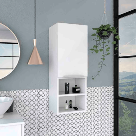 DEPOT E-SHOP Savona Medicine Single Door Cabinet, Two Interior Shelves, Two External Shelves, White