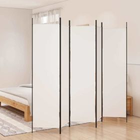 5-Panel Room Divider White 98.4"x78.7" Fabric