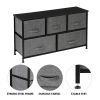 2-Tier Wide Closet Dresser, Nursery Dresser Tower with 5 Easy Pull Fabric Drawers and Metal Frame, Multi-Purpose Organizer Unit for Closets, Dorm Room