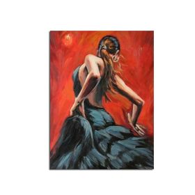 Ha's Art 100% Handmade Abstract Oil Painting Wall Art Modern Minimalist Dancing Girl Picture Canvas Home Decor For Living Room No Frame (size: 150X220cm)
