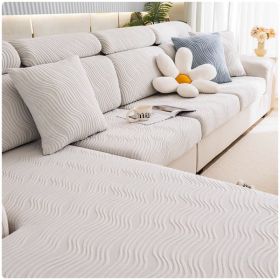 Jacquard velvet full set sofa cover, new fabric, sofa special anti slip sticker, sofa cover, backrest cover, towel (Color: Ximan Space Grey, size: Backrest M)