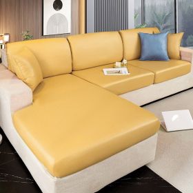 Waterproof technology fabric sofa cover, all inclusive, universal cushion, all season universal seat cushion, leather sofa cover, wholesale of hats (Color: Keyue Yellow, size: XL+)