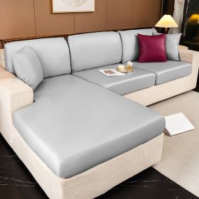 Waterproof technology fabric sofa cover, all inclusive, universal cushion, all season universal seat cushion, leather sofa cover, wholesale of hats (Color: Keyan Light Grey, size: Backrest M)