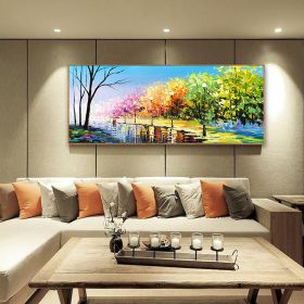 Hand Painted Oil Painting Large original oil painting Abstract art on canvas Natural oil painting Landscape oil painting Living room oil painting (Style: 1, size: 60x120cm)