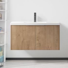 Modern Design 36 Inch Float Mounting Bathroom Vanity With Sink Soft Close Door,2 Doors-00636 IMO(KD-Packing) (Color: Imitative Oak)